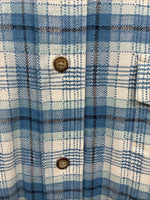 New Men’s Panhandle Slim Blue Plaid Long Sleeve Button Up Large AA-30