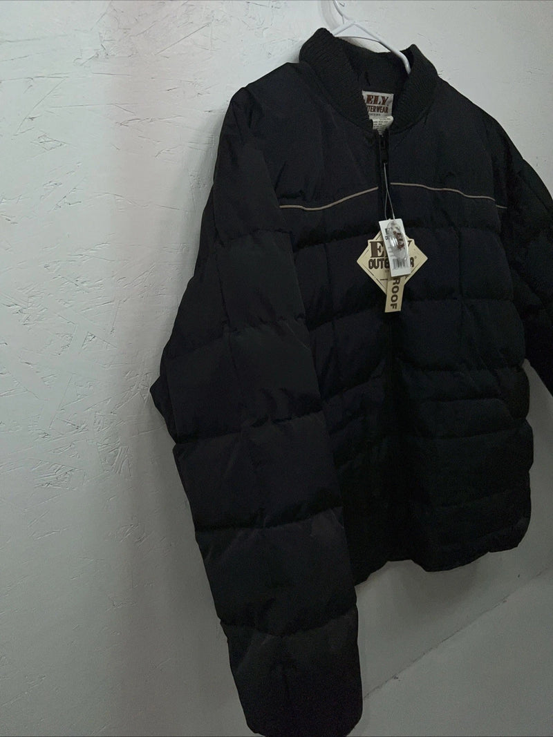 New ELY Outerwear Mens Black Puffer Jacket XL #241020 RR-3