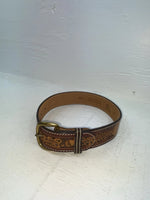 New Brown Genuine Leather Perkies Tooled 20” Belt #601 NN-68