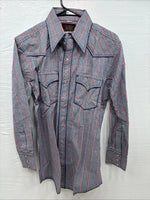 New Men’s Champion Western MultiColor Plaid Long Sleeve Pearl Snap Medium Q-67