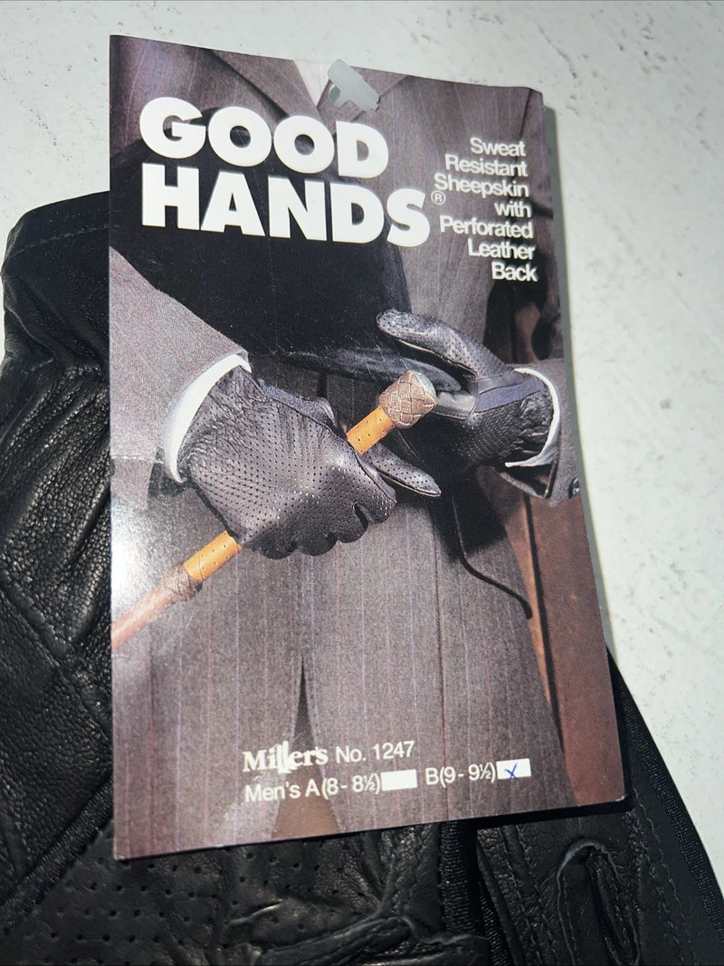 New Millers Black Leather Good Hands Riding Gloves #1247 Q-503