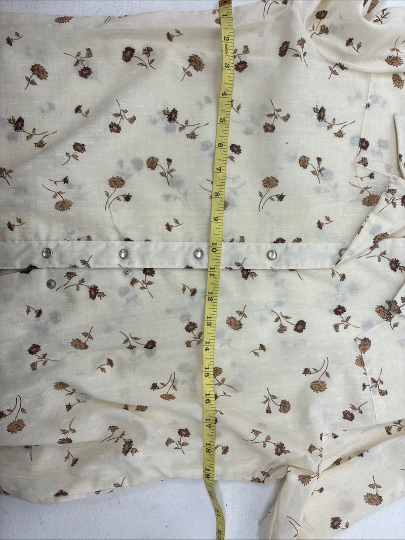 New Womens Panhandle Slim Yellow Floral Long Sleeve Pearl Snap Size 14 KK-9