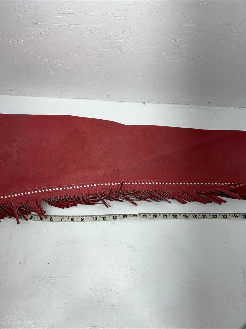 NOS Red Chap-Parel Show Chaps With Fringe Adjustable Waist 38” I-74