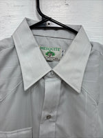 New Men’s Mesquite Gray Stripe Long Sleeve Pearl Snap 16.5 Large Q-50