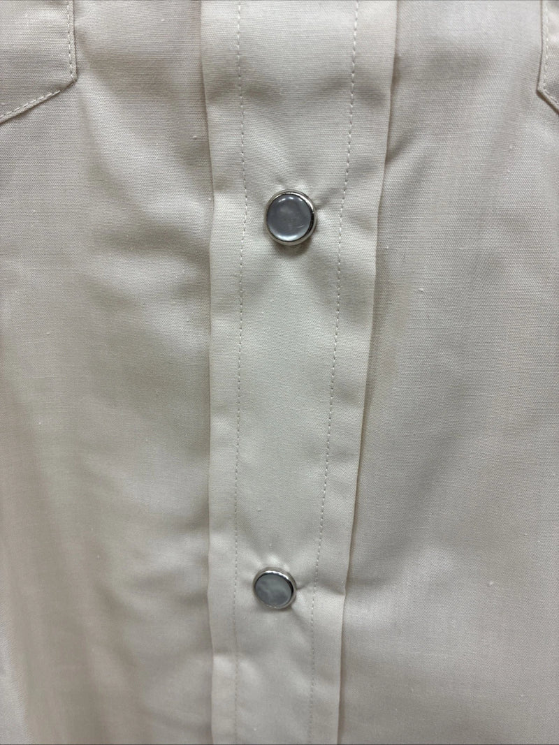 New Men’s H Bar C Tan Short Sleeve Pearl Snap Large J-80