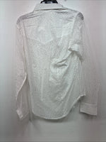New Women’s Cumberland White Cheetah Print Long Sleeve Pearl Snap Small LL-2