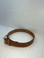 New Brown Genuine Leather Perkies Tooled 30” Belt #8601 JJ-138