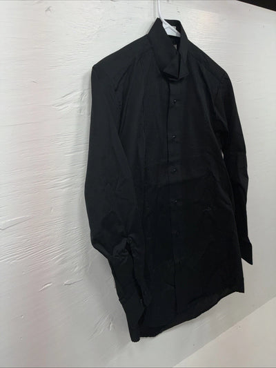 New Classix Black Long Sleeve Button Up English Shirt 13-13.4 XS AA-89