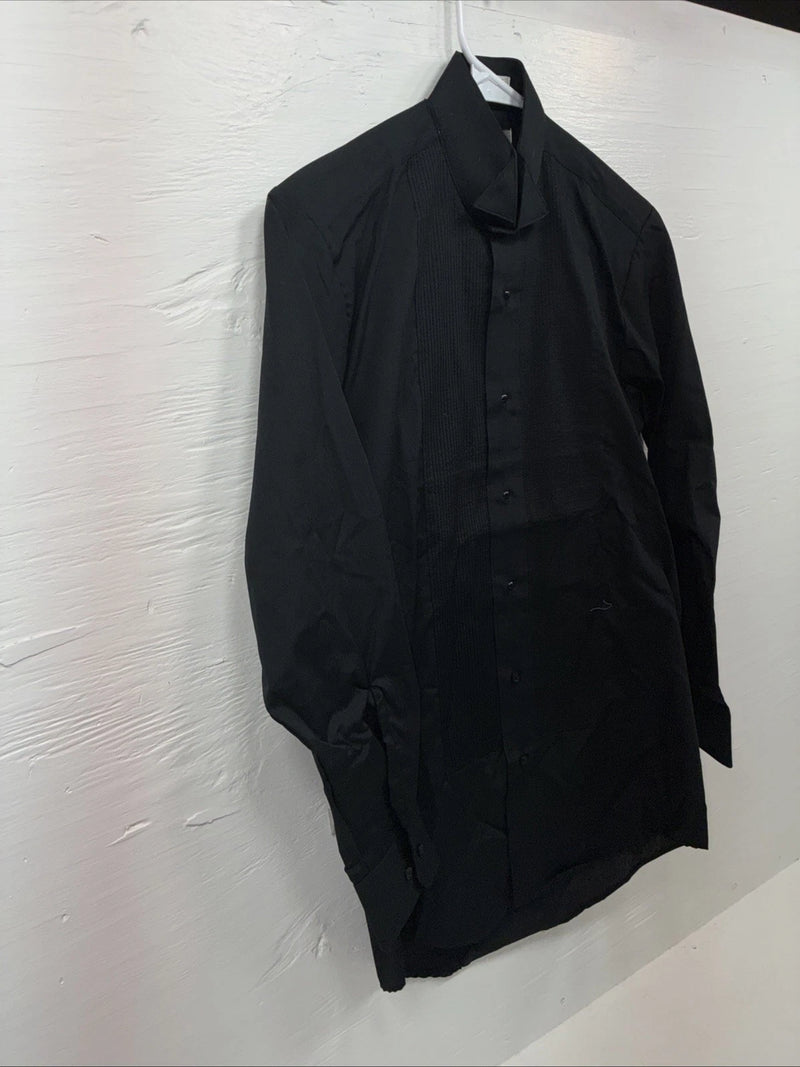 New Classix Black Long Sleeve Button Up English Shirt 13-13.4 XS AA-89