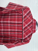New Men’s ELY 1878 Red Plaid Short Sleeve Pearl Snap XL M-48