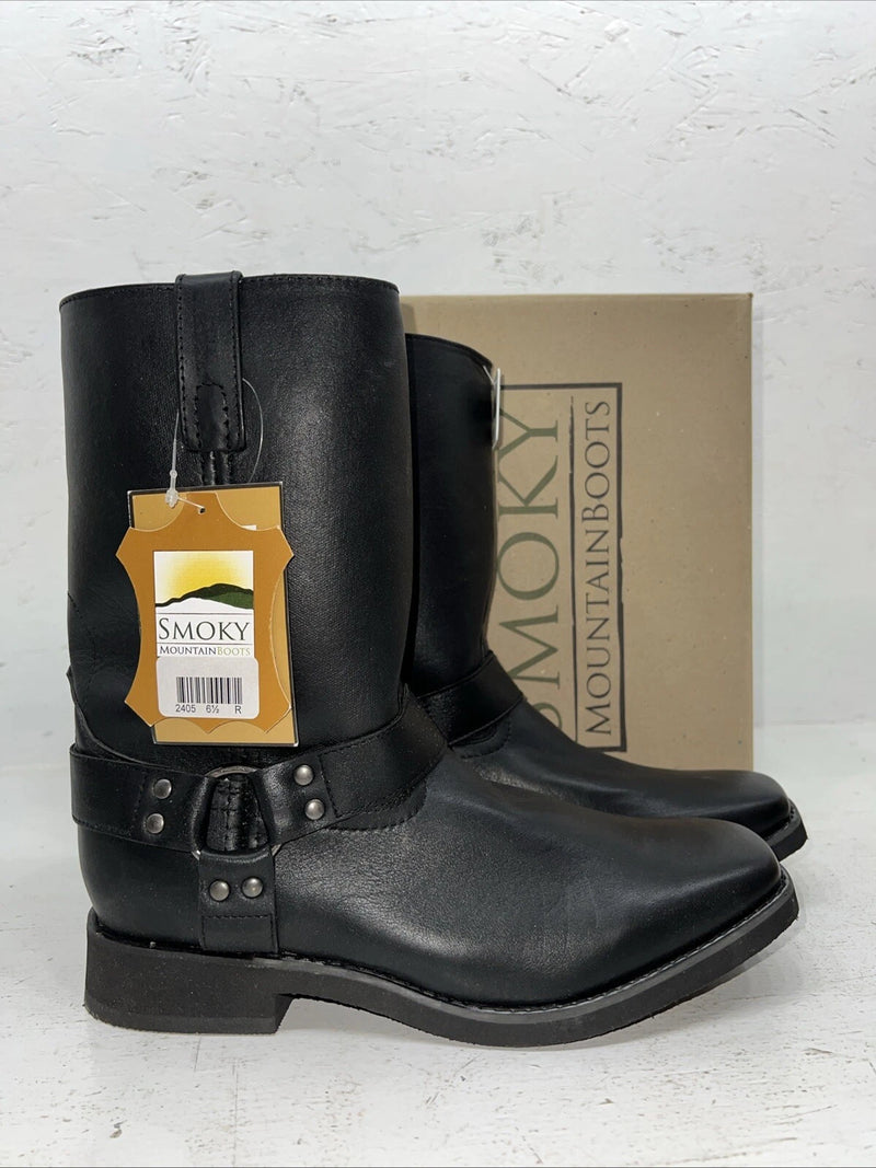 New Women’s Black Smoky Mountain Cowboy Boots 2405 Y 6.5 6 1/2. 19-136 