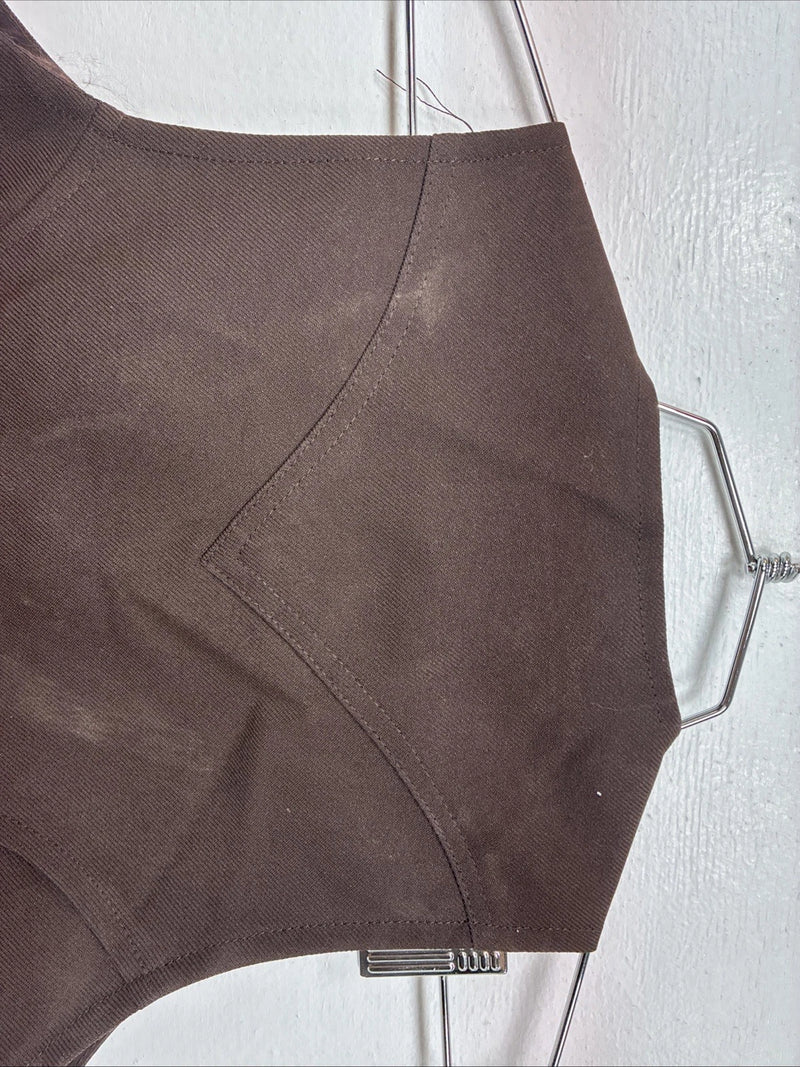 New Women’s Dickson Jenkins Brown Button Up Vest Size 8 TT-115