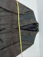New Men’s HbarC California Ranchwear Grey Plaid Suit Jacket 42R #14753 AA-605