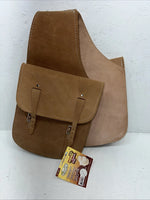 New Tough 1 Brown Leather Split Saddle Bag #61-4304 G-502