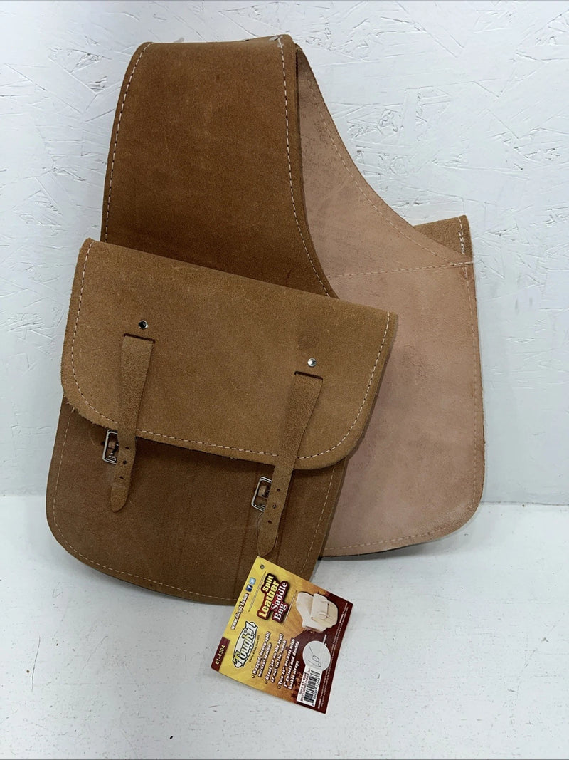 New Tough 1 Brown Leather Split Saddle Bag #61-4304 G-502