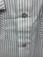 New Men’s H Bar C Blue White Stripe Long Sleeve Pearl Snap 16 X 33 Large R-29
