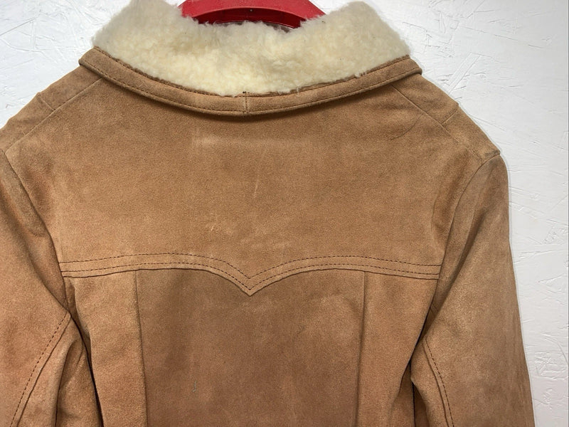 New Women’s SIMCO Brown Leather Wool Jacket 12 #6295 HH-602