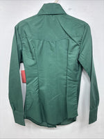 New Woman Dickson Jenkins Green Long Sleeve Pearl Snap Size 32 KK-70