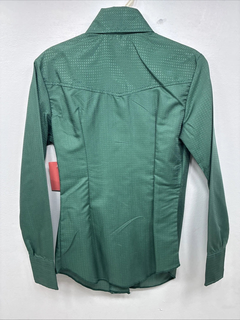 New Woman Dickson Jenkins Green Long Sleeve Pearl Snap Size 32 KK-70