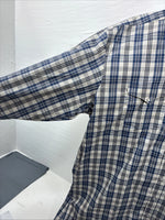 New Men’s Mesquite Blue Flannel Long Sleeve Pearl Snap 3XL E-52