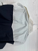 New Men’s Cowboy Threads Blue tan White Long Sleeve Pearl Snap Large V-32
