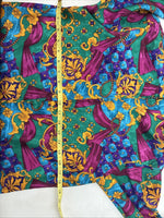 New Women’s Multicolor Designed Long Sleeve Zip Up Shirt Medium TT-62