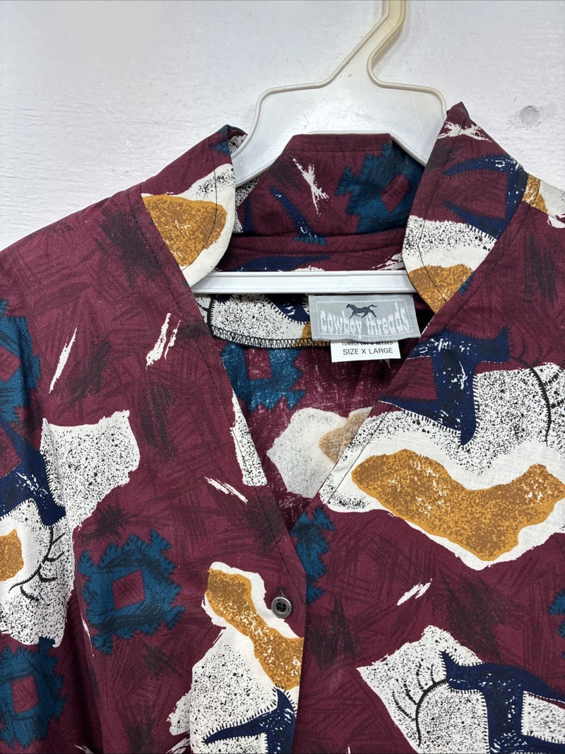 New Women’s Cowboy Threads Multicolor Long Sleeve Button Up XL II-45