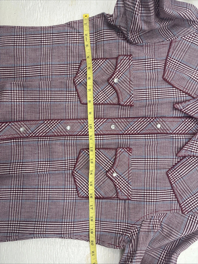 New Kids Champion Western Red Design Long Sleeve Pearl Snap Size 18 CC-116