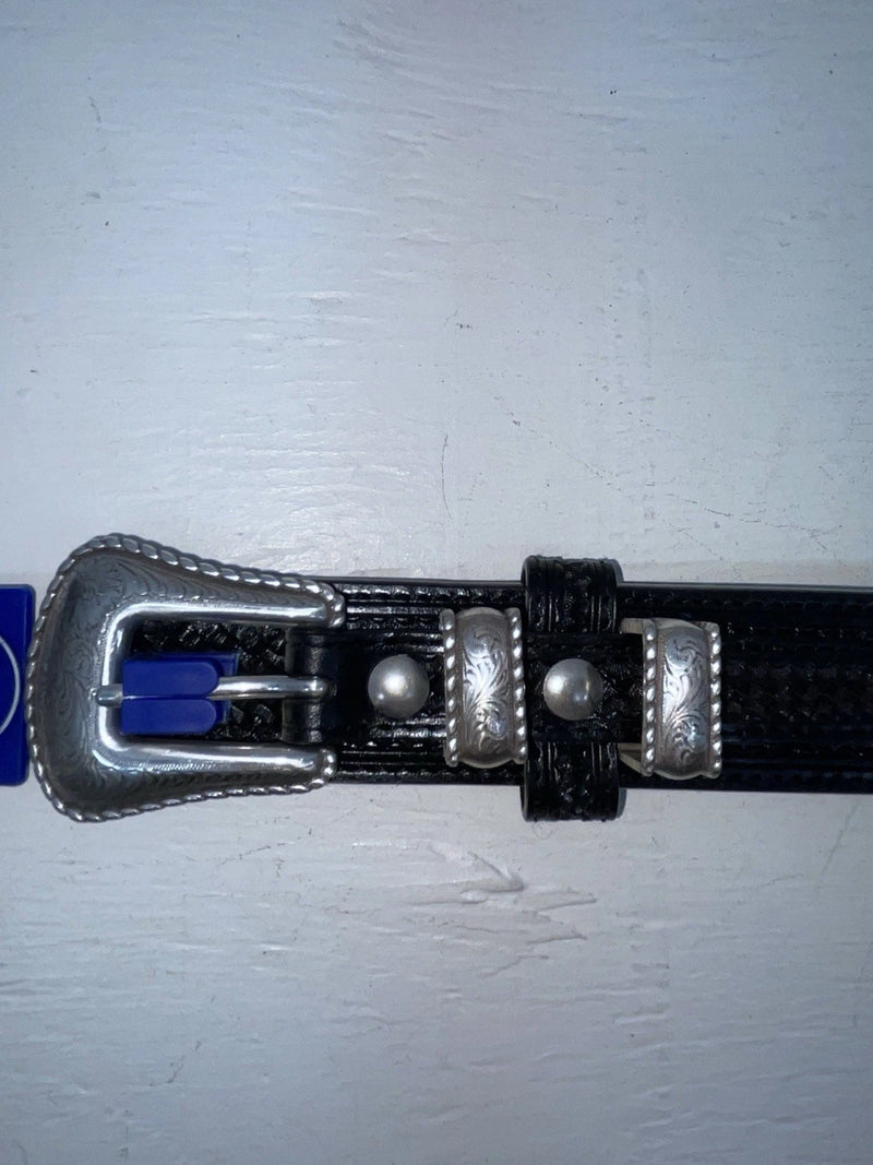 New Black Genuine Leather 3D Tooled And Pendent 30” Belt #2030 JJ-152