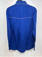 New Women’s Western Express Blue Design Long Sleeve Pearl Snap Medium LL-68