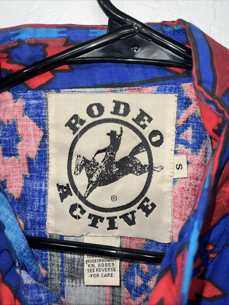 New Men’s Rodeo Active Red And Blue Western Button Shirt. Small A-173