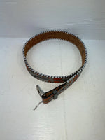 New Gray Genuine Leather Kentucky Orange Tooled 30” Belt #82005 JJ-166
