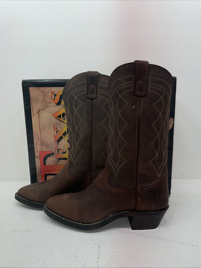 New Men’s Brown Texas Brand Cowboy Boots. 8941 10 D. 6-39