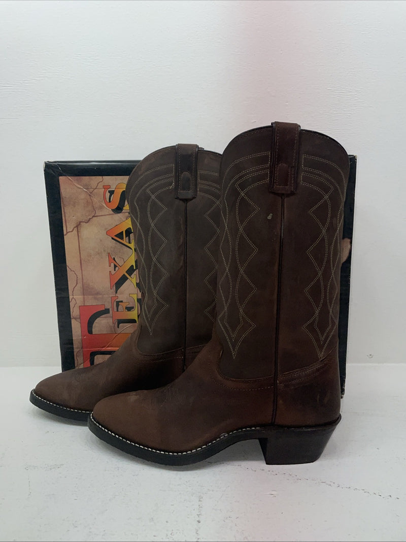New Men’s Brown Texas Brand Cowboy Boots. 8941 10 D. 6-39