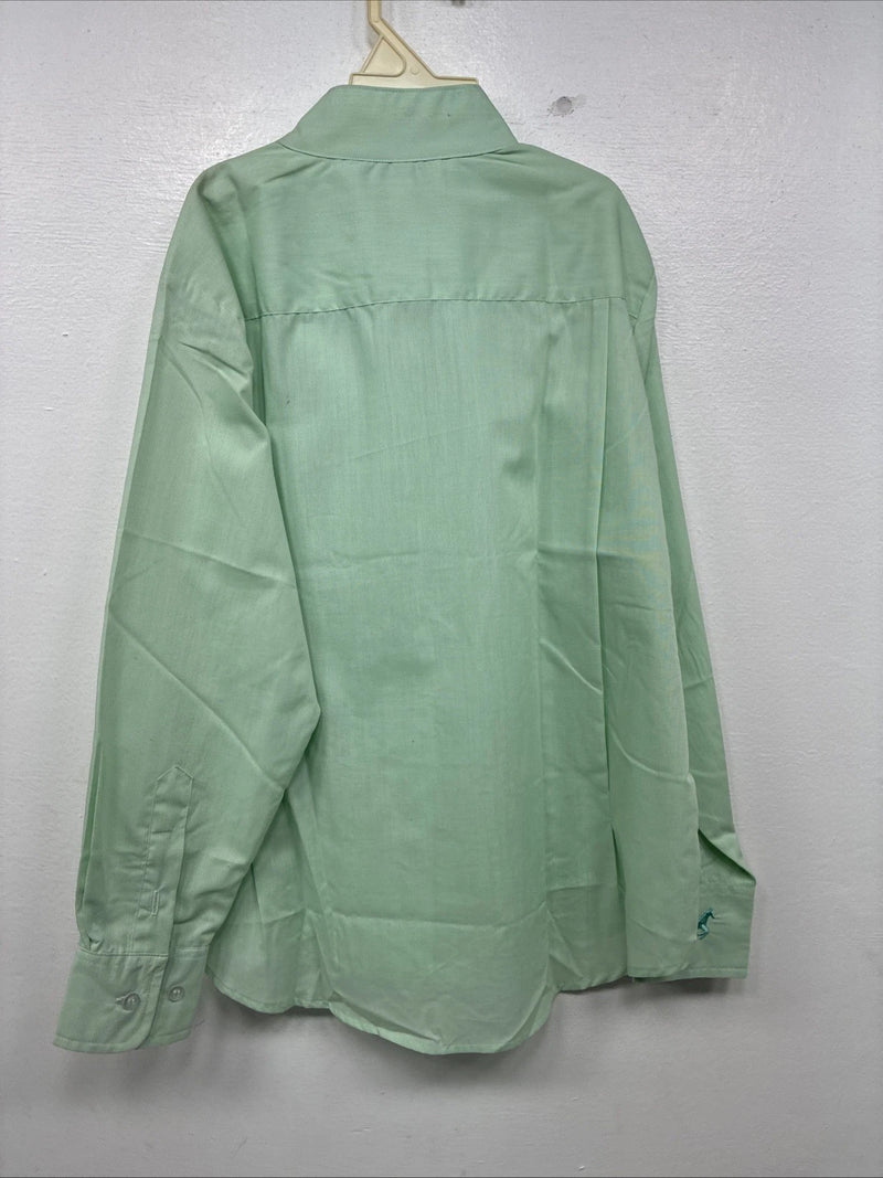 New Kids Mustang Green Long Sleeve Button Up English Shirt Size 12 YY-21