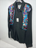 New Women’s Wrangler Black Deigned Long Sleeve Button Up XL II-47