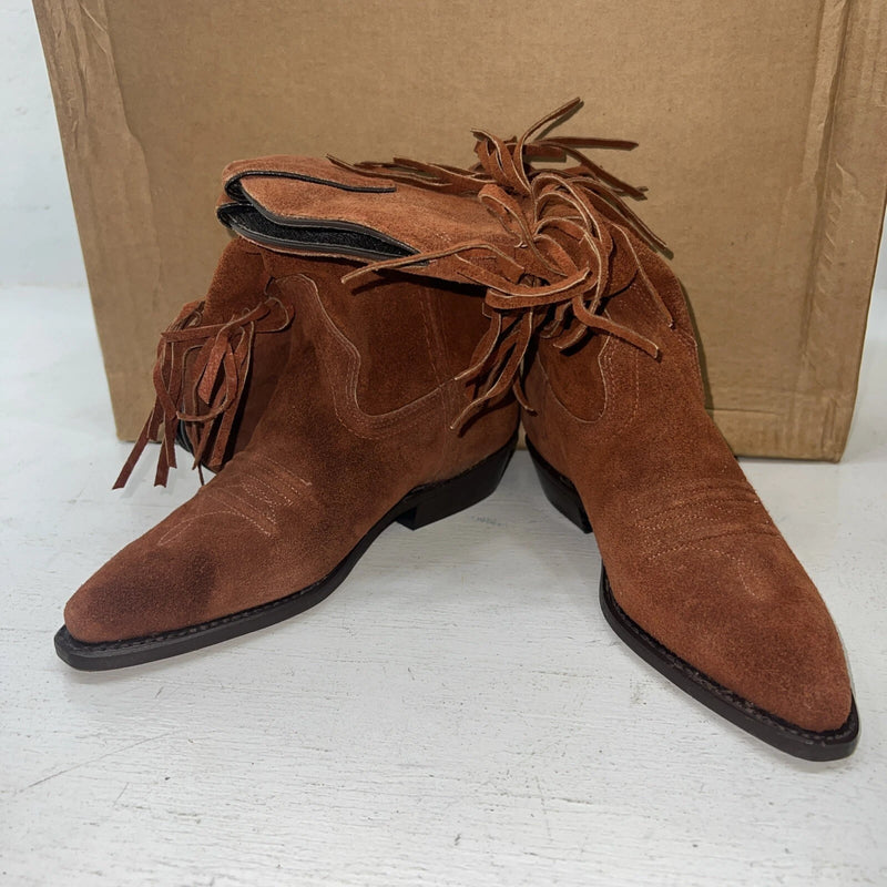 New Women’s brown With Fringe Kenny Rodger’s Cowboy Boots. 5.5 5 1/2 M. 20-47