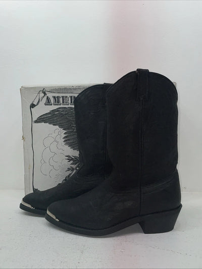 New Men’s Black American West Cowboy Boots. 68610 10 E W. 6-90
