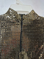 New Women’s 1849 Authentic Ranchwear Gold Half Zip Western Show Shirt XL UU-39