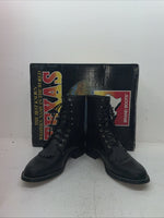 New Men’s Black Lace Up Texas Brand Cowboy Boots.  8770 10 D. 6-69