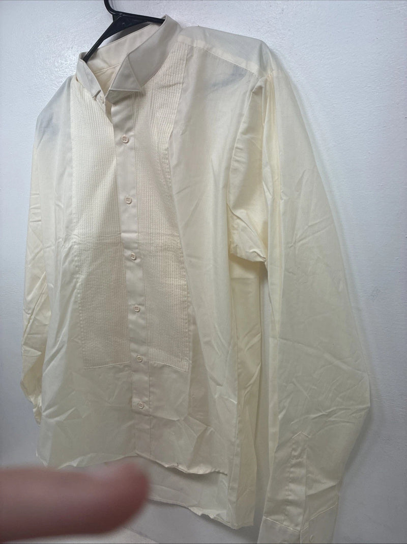 New Wayne Scott Yellow Long Sleeve Button Up English Shirt Large TT-36