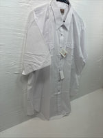New Men’s ELY Cattleman White Short Sleeve Pearl Snap 18 2XL F-57