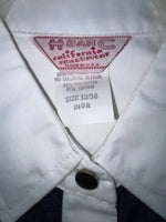 New Women’s Blue White & Bling H Bar C Long Sleeve Button Up Shirt #20119 3B-40
