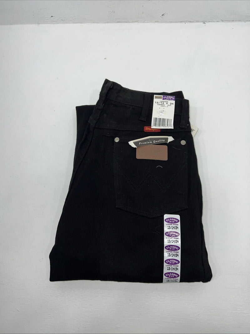 Nw Men’s Black Cowboy Cut Slim Fit Wrangler Jeans. 13/14x34 G-9