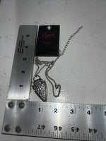 New Women’s Rock 47 Silver Chain Rectangle Necklace. NC2403R47 A-87