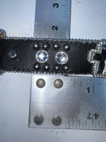 New Black Genuine Leather Blazin Roxx Silver Bling Cross L Belt #N3510401 Z-68