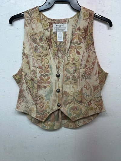 New Women’s Longhorn Multicolor Floral Vest Large #5652 WW-40