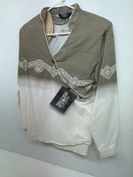New Men’s Brown White Panhandle Slim Long Sleeve Button Up Shirt S 3B-113