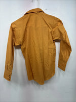 New Women’s Tem Tex Orange Long Sleeve Pearl Snap Size 10 MM-16