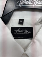 New Men’s White Horse Simple White Western Short Sleeve Pearl Snap XL T-12